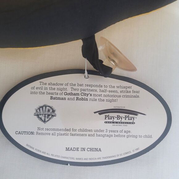 1997 Vintage Batman Pillow Plush w/ Suction Cup – Play-By-Play - Picture 4 of 7